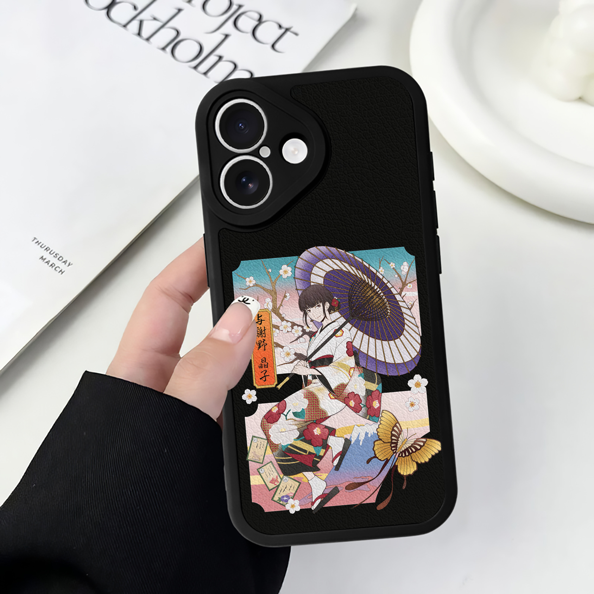 （画像用） 文豪ストレイドッグス Bungo Stray Dogs 【iPhone 16シリーズ対応】シリコンスマホケース（レザー調） 材質：シリコン